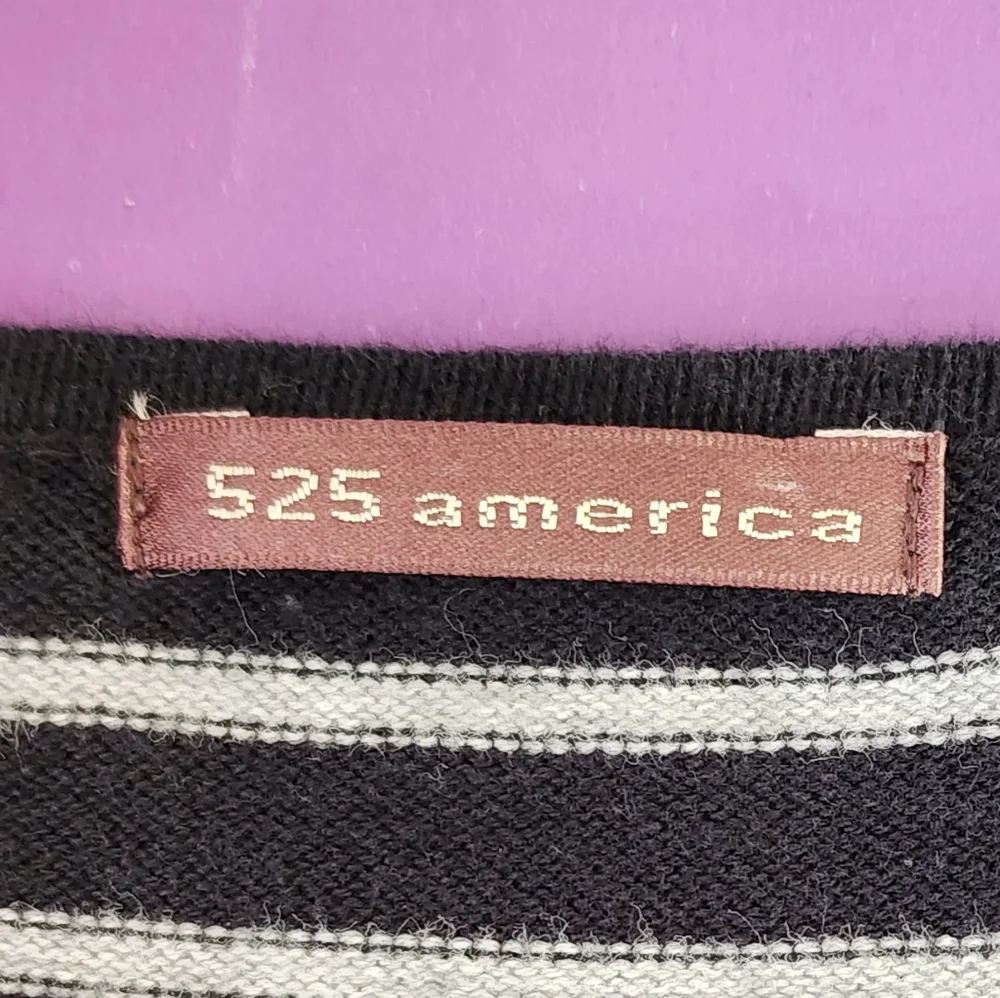 525 America Dress 100% Cotton Knit Breton Stripe Black Size S - Picture 9 of 12